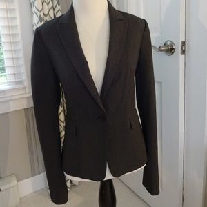 ANN TAYLOR ONE BUTTON BLAZER. DARK GRAY